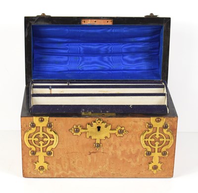Lot 86 - A Victorian burr walnut domed stationary box,...
