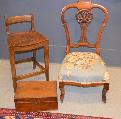 Lot 542 - A Childs oak correction chair, single mahogany...