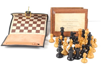 Lot 587 - A Staunton boxwood and ebonised hardwood chess...