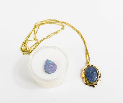 Lot 183 - An opalite set pendant necklace, together with...