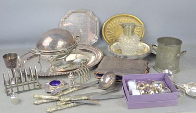 Lot 292a - A quantity of pewter and silver plated items...