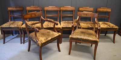 Lot 652 - A set of eight Regency mahogany dining chairs...