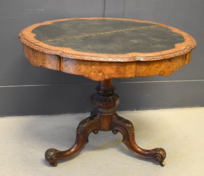Lot 644 - A Victorian burr walnut centre table of...