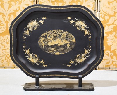 Lot 667 - A Victorian black lacquered chinoiserie...