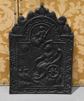 Lot 636 - An early cast iron fireback, cast with...