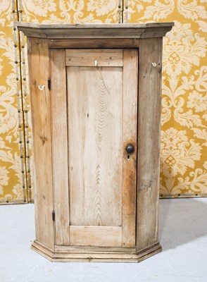 Lot 609 - A antique pine corner cupboard with two...