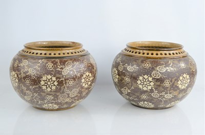 Lot 65 - A pair of Doulton Silicon Lambeth ware...