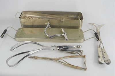 Lot 365 - A group of midwifery equipment to include forceps