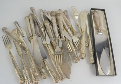Lot 245 - A group of silver handled cutlery