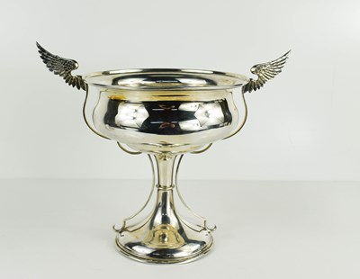 Lot 472 - A silver twin handled winged trophy, in the...