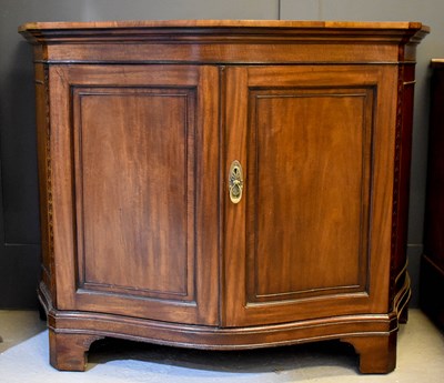 Lot 620 - A late 19th century serpentine cabinet, with...