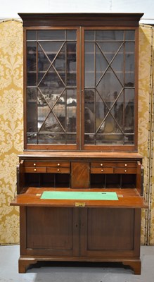 Lot 661 - A 19th century mahogany secretaire bookcase,...