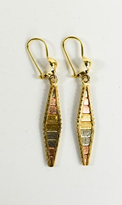 Lot 93 - A pair of 18ct yellow, rose and white gold...