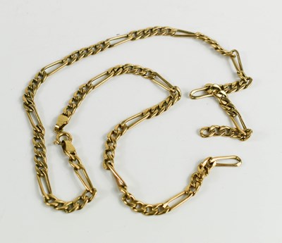 Lot 86 - A 9ct gold figaro link chain, 47cm long, 7.59g.