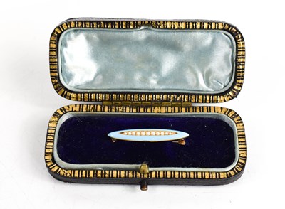 Lot 18 - A 14ct gold, turquoise enamel and seed pearl...
