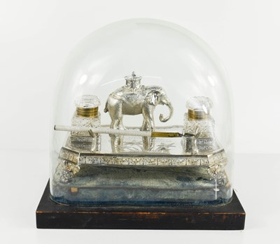 Lot 476 - A silver plated presentation desk stand by...