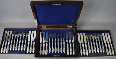 Lot 475 - A set of silver handled knives and forks by A....