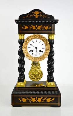 Lot 323 - A 19th century French Portico clock circa 1888,...