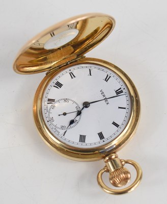Lot 49a - A Vertex gold plated half hunter, keyless wind,...
