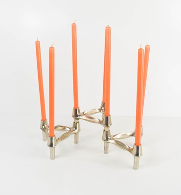 Lot 21 - A Scandinavian Mid Century chrome candelabra,...