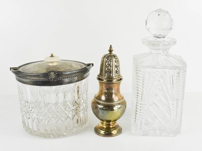 Lot 412 - A silver sugar sifter, of baluster form, the...
