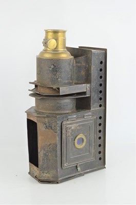 Lot 361 - An early 20th century magic lantern with brass...