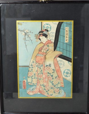 Lot 557 - A 19th century Japanese woodblock print signed...