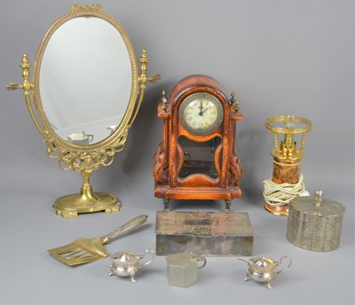 Lot 507 - A brass French style mirror together with...