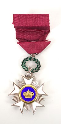 Lot 4 - A Begian Order of the Crown Knights Cross medal.