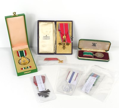 Lot 7 - A group of military medals to include a...