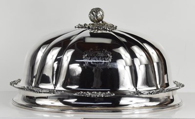 Lot 431 - A large and impressive silver plated cloche,...