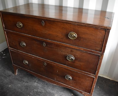 Lot 477 - A Georgian III mahogany chest of three...