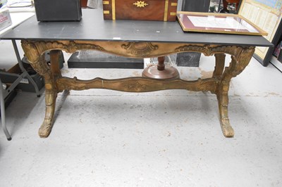 Lot 508 - A 19th century French table with black slate...