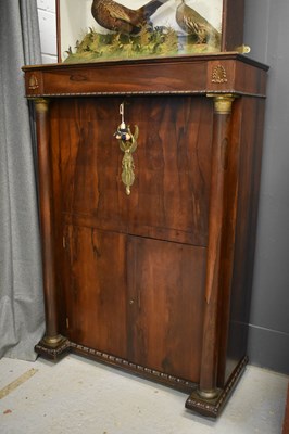 Lot 515 - A French Empire style secretaire with gilt...