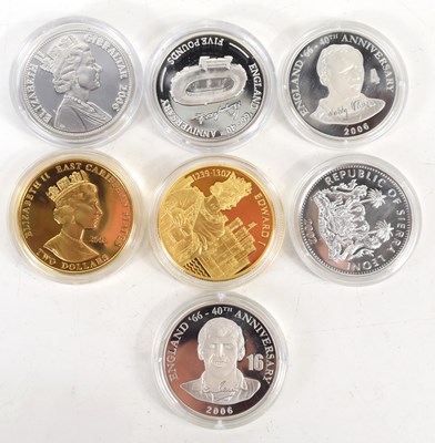 Lot 75 - Five silver commemorative coins to include...