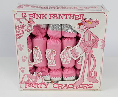 Lot 244 - A box of twelve vintage Pink Panther crackers,...