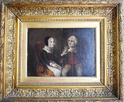 Lot 418 - An oil on panel study of a mid 18th century...