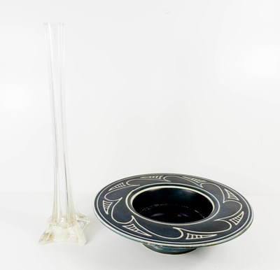 Lot 23 - A Langley Pottery bowl, in dark blue and white,...