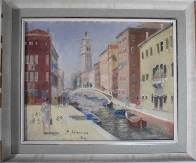 Lot 421 - P Johnson (20th century): Rio San Barnaba,...