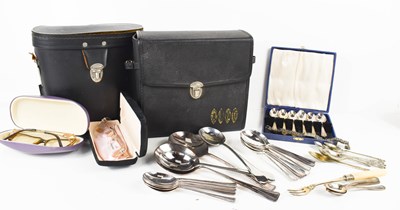 Lot 245 - Two vintage pairs of binoculars, a selection...