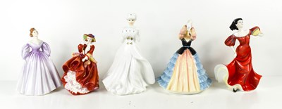 Lot 189 - Five porcelain ladies, to include Coalport...