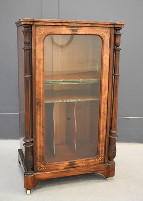 Lot 502 - A Victorian inlaid burr walnut music cabinet,...