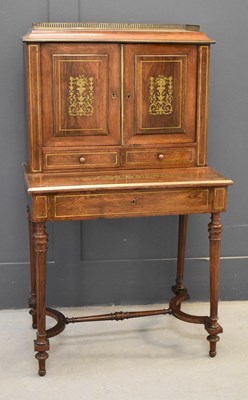 Lot 503 - A Victorian rosewood and brass inlaid bonheur...