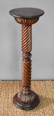 Lot 472 - A late 19th century mahogany torchere, spiral...