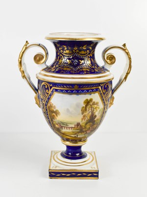 Lot 198 - A 19th century Bloor Derby twin handled vase,...