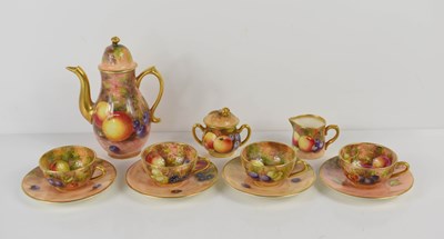 Lot 230 - A fine Royal Worcester miniature coffee set,...