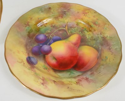 Lot 216 - A Royal Worcester tea plate by E Townsend,...