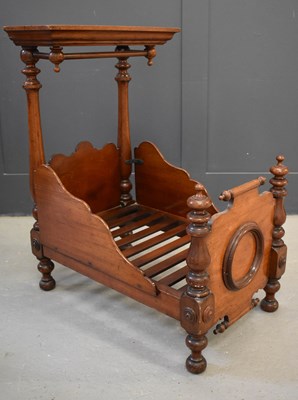Lot 453 - A 19th century mahogany dolls half tester bed,...