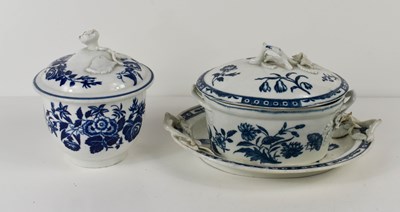 Lot 233 - A Worcester First Period blue and white china...
