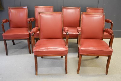 Lot 475 - A set of six 20th century teak boardroom...